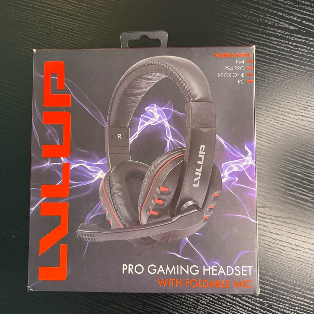 Pro Gaming Headset with Foldable Mic - Black and Red